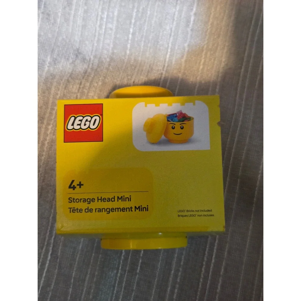 LEGO Storage Head Mini Classic Yellow Minifigure Smiley Face Small Container New